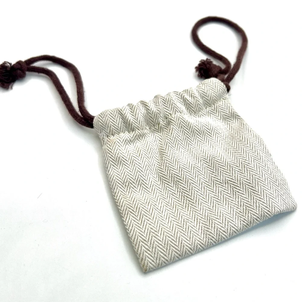 Hermes Cream and Brown Jewelry Pouch Dust Bag